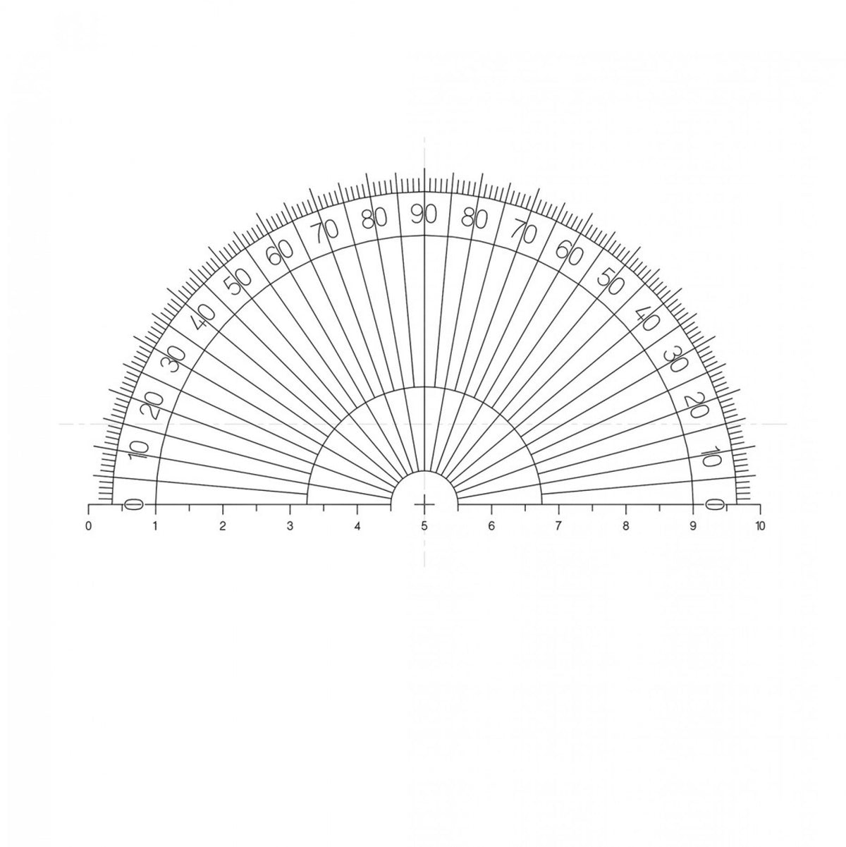 Microscope Eyepiece Reticules (Graticules) NE25 Half Protractor