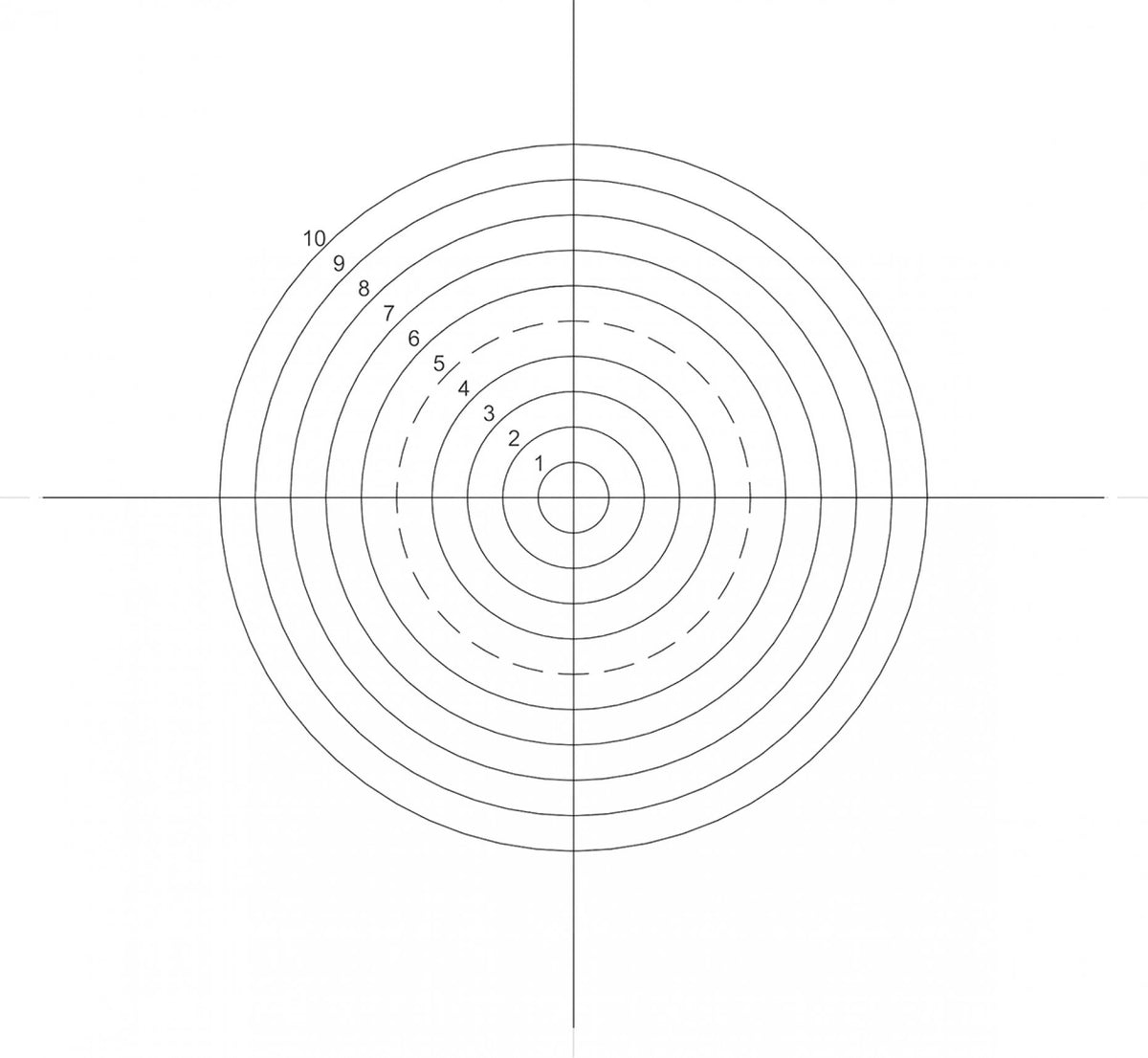 Microscope Eyepiece Reticules (Graticules) NE42 Concentric Circles 0.25mm-2.5mm