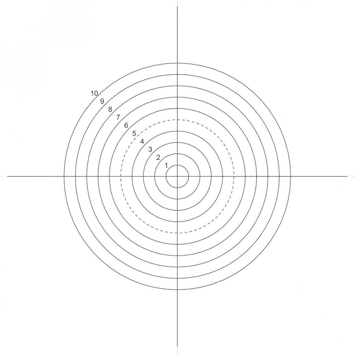 Microscope Eyepiece Reticules (Graticules) NE44 Concentric Circles 1mm-10mm