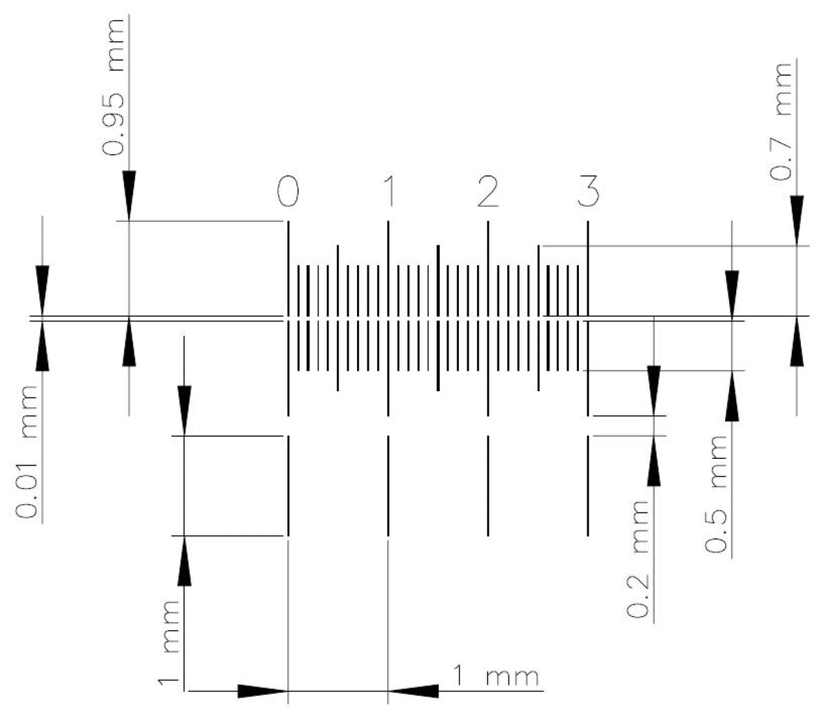 PS50 Long Micrometer Scale 50mm/0.1mm