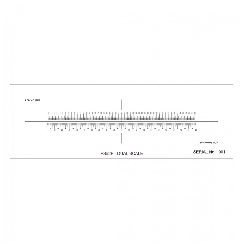 PS52P Dual Scale Calibration Slide 50mm/0.1mm and 2''/0.005''