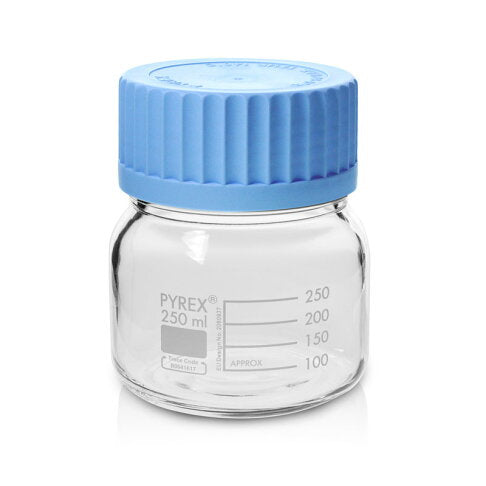 PYREX GLS80 wide-mouth media bottle with polypropylene cap