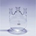 Quickfit three-neck round-bottom flask with angled side necks